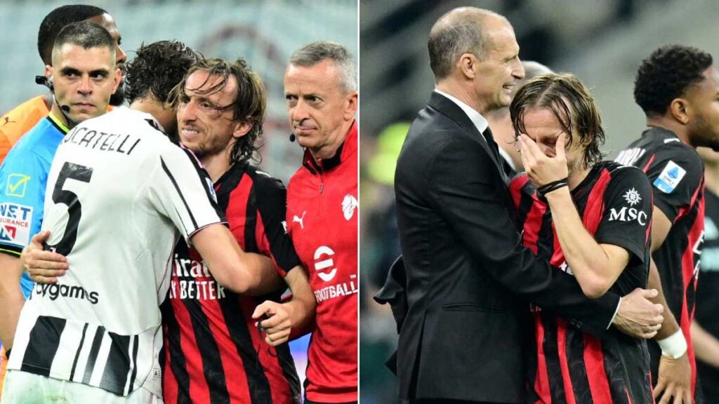 Luka Modric salió lesionado del Milan vs Juventus
