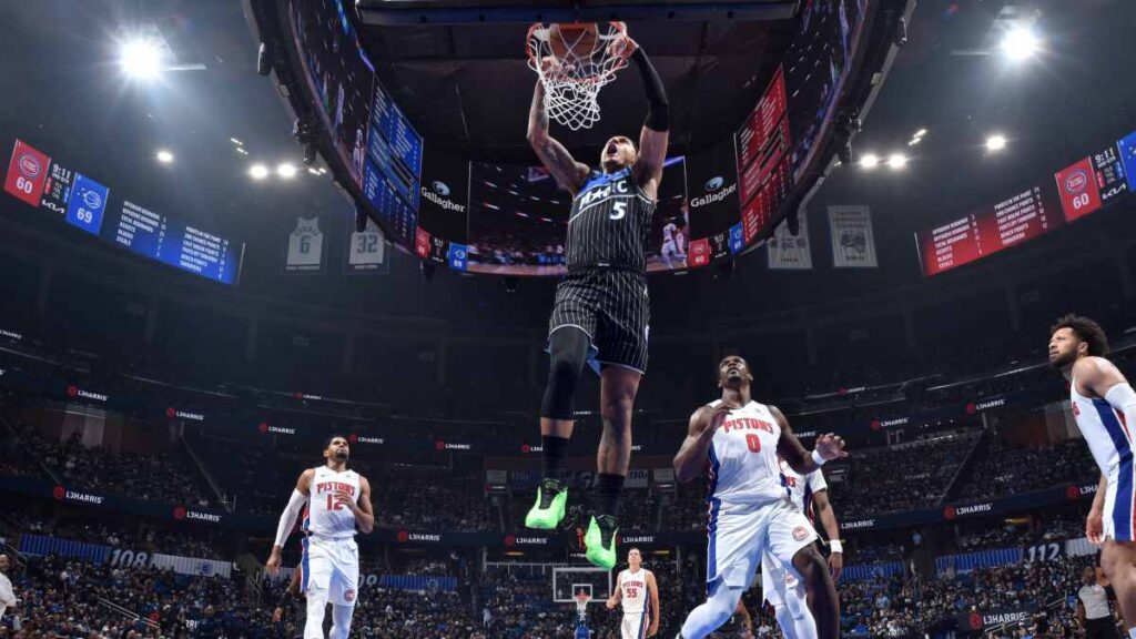 Paolo Banchero durante el Juego 3 entre Detroit Pistons y Orlando Magic NBA Playoffs 2026