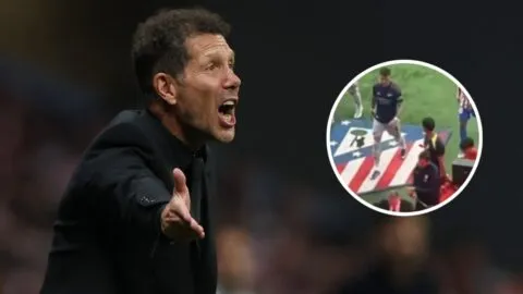 ¡Simeone explota! Ben White pisa el escudo del Atlético y se arma la bronca en el Metropolitano