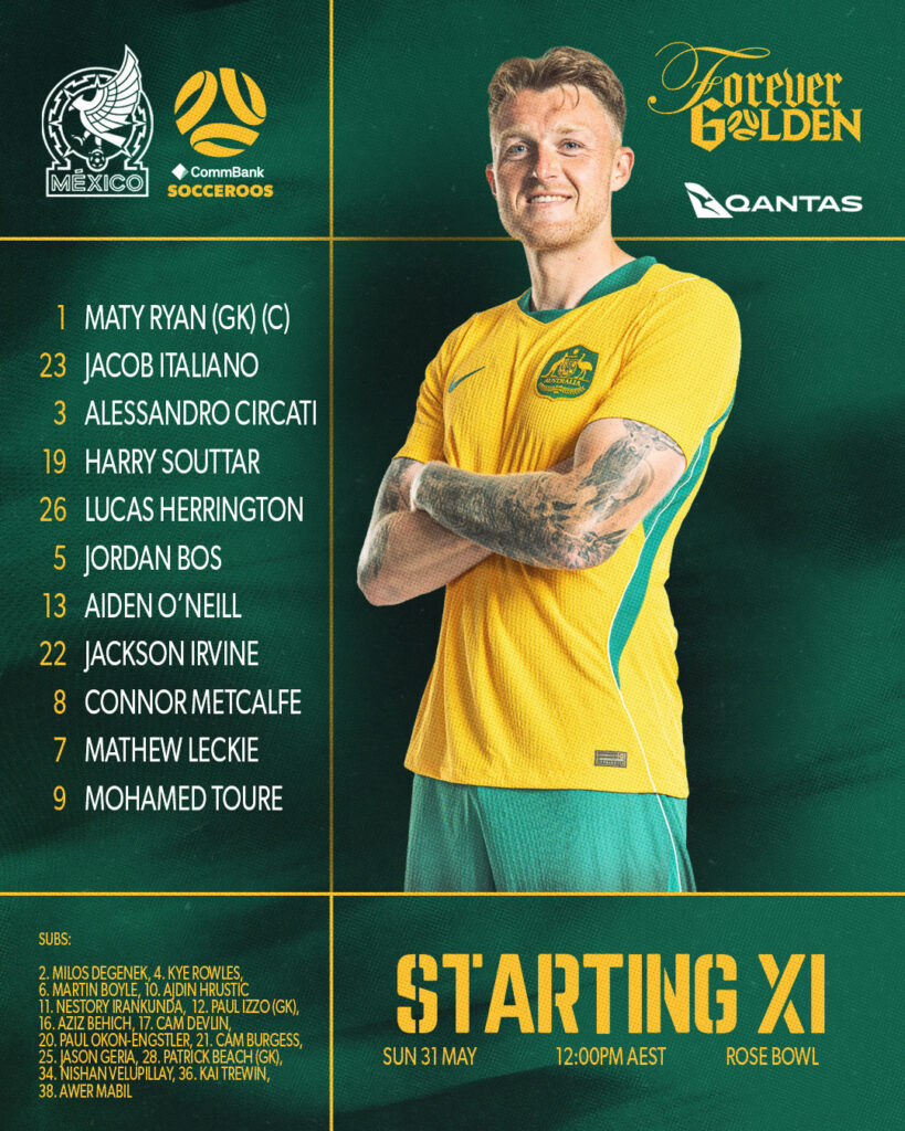 Alineación confirmada de Australia 