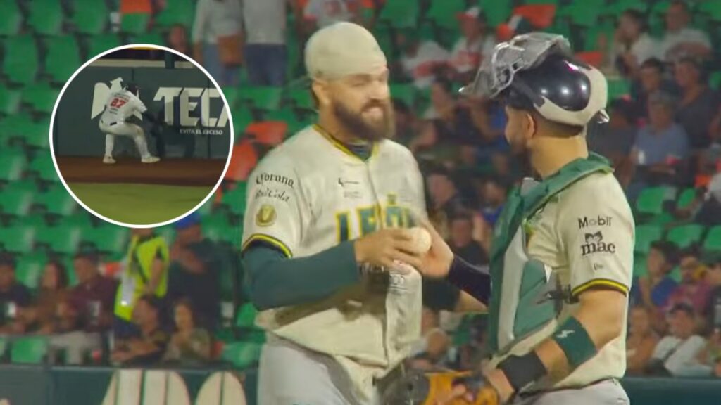 Los Bravos de León en festejo de triunfo