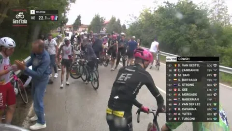 Fuerte caída en la etapa 2 del Giro de Italia: UAE Team Emirates sufre bajas
