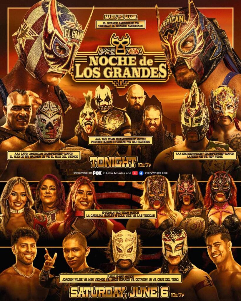 Noche de los Grandes en vivo: resultado de las luchas AAA vs WWE de este 30 de mayo al momento