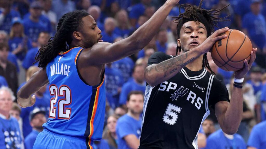 Cason Wallace y Stephon Castle en el Juego 7 Playoffs NBA 2026 Thunder vs Spurs