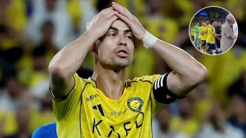 ¡Polémica! Cristiano se va al vestidor y deja solo al Al Nassr  en la ceremonia de premiación