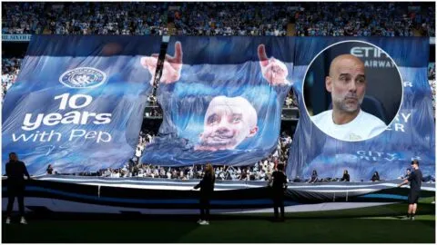 El Etihad Stadium le dice gracias a Pep Guardiola con un homenaje para la historia