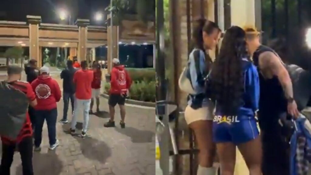 Hinchas de Flamengo en la casa de Jorge Carrascal