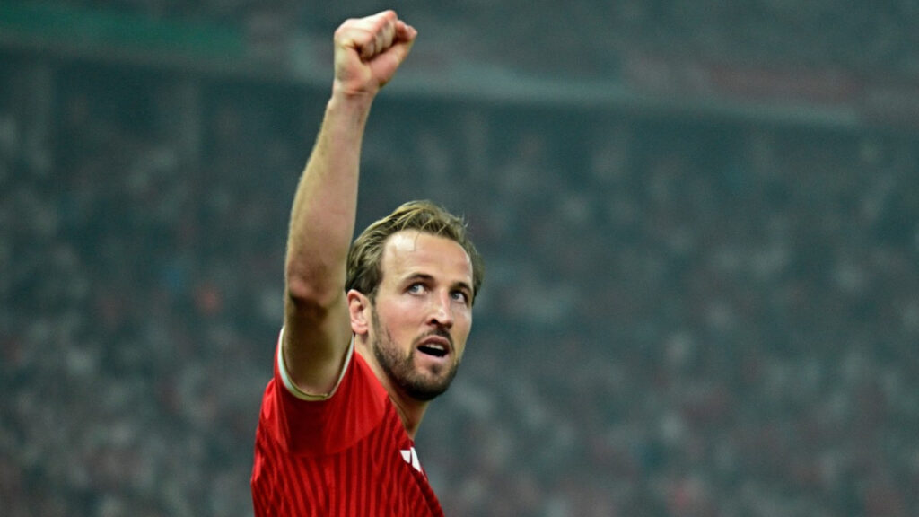 Harry Kane celebra un gol del Bayern. - Tobias Schwarz, AFP.