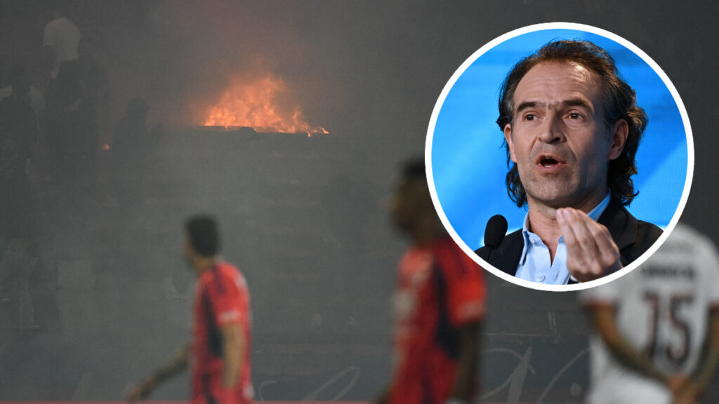 Desmanes y Federico Gutiérrez. - Jaime Saldarriaga y Yuri Cortez, AFP.