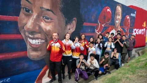 Bogotá rinde homenaje a Valeria Arboleda con mural en el ParquePolideportivo Las Cruces