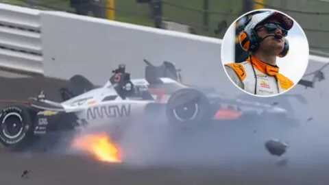 Pato O’Ward involucrado en aparatoso accidente durante práctica de las 500 Millas de Indianápolis