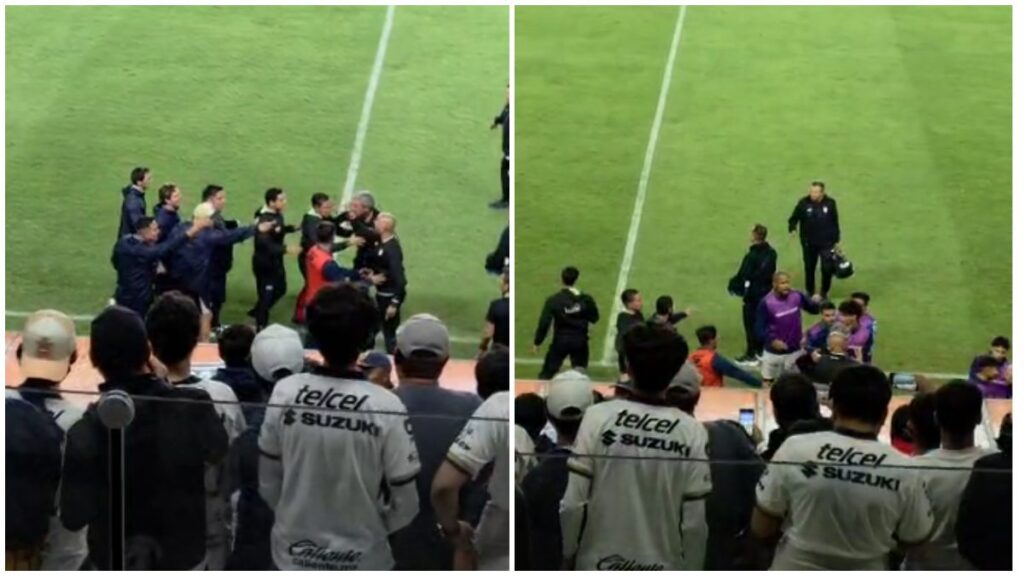 ¡Se vacían las bancas! Se desata la bronca en el Pachuca vs Pumas