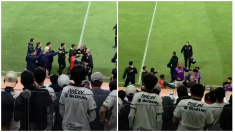 ¡Se vacían las bancas! Se desata la bronca en el Pachuca vs Pumas