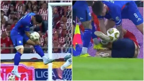 Polémica en el Cruz Azul vs Chivas: Piovi se salva de la expulsión y no se marca mano de Gabriel Matías Fernández