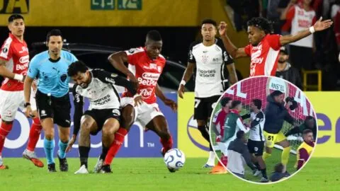 Batalla campal en Libertadores: Santa Fe y Corinthians terminaron a los golpes