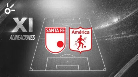 Alineaciones del Independiente Santa Fe vs América de Cali por la Liga BetPlay 2026-I