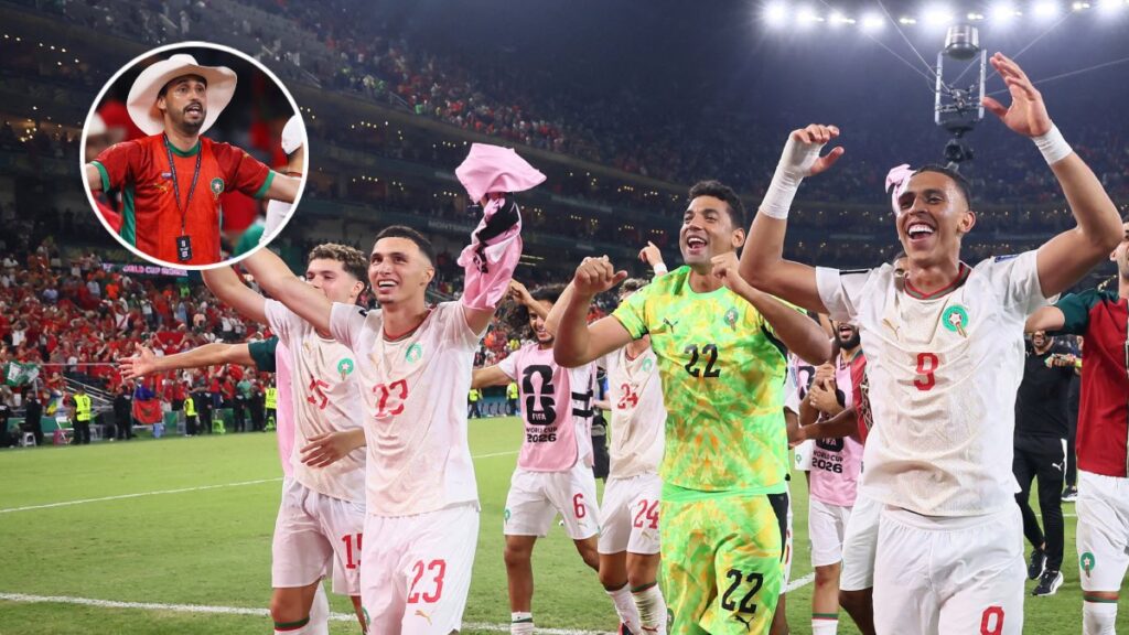 Jugadores de Marruecos en festejo de gol