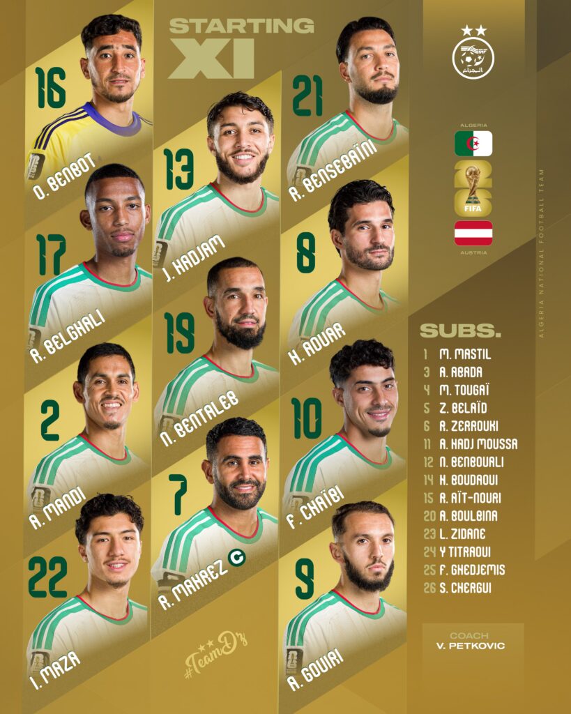 Alineacion de Argelia