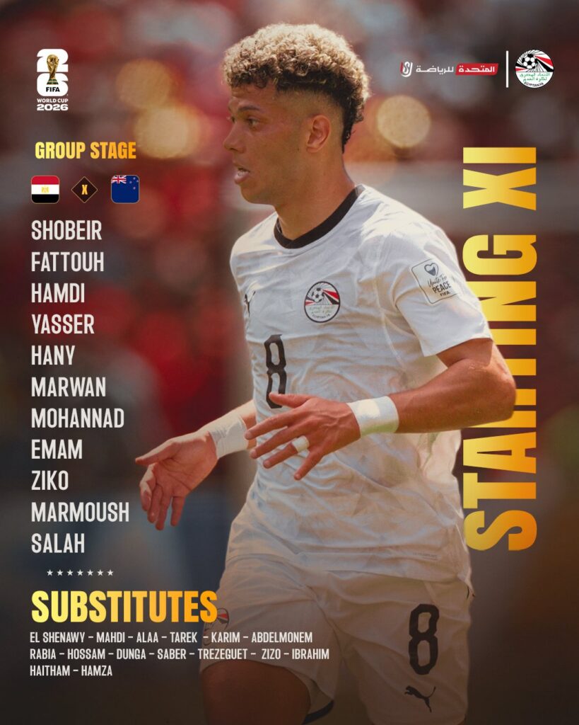 Alineacion de Egipto vs Nueva Zelanda