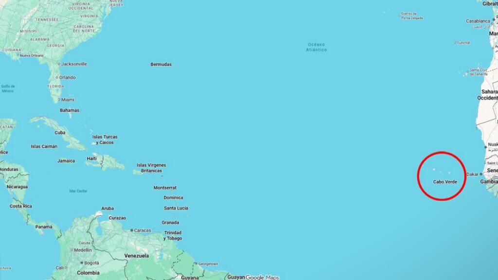 La ubicación geográfica de Cabo Verde