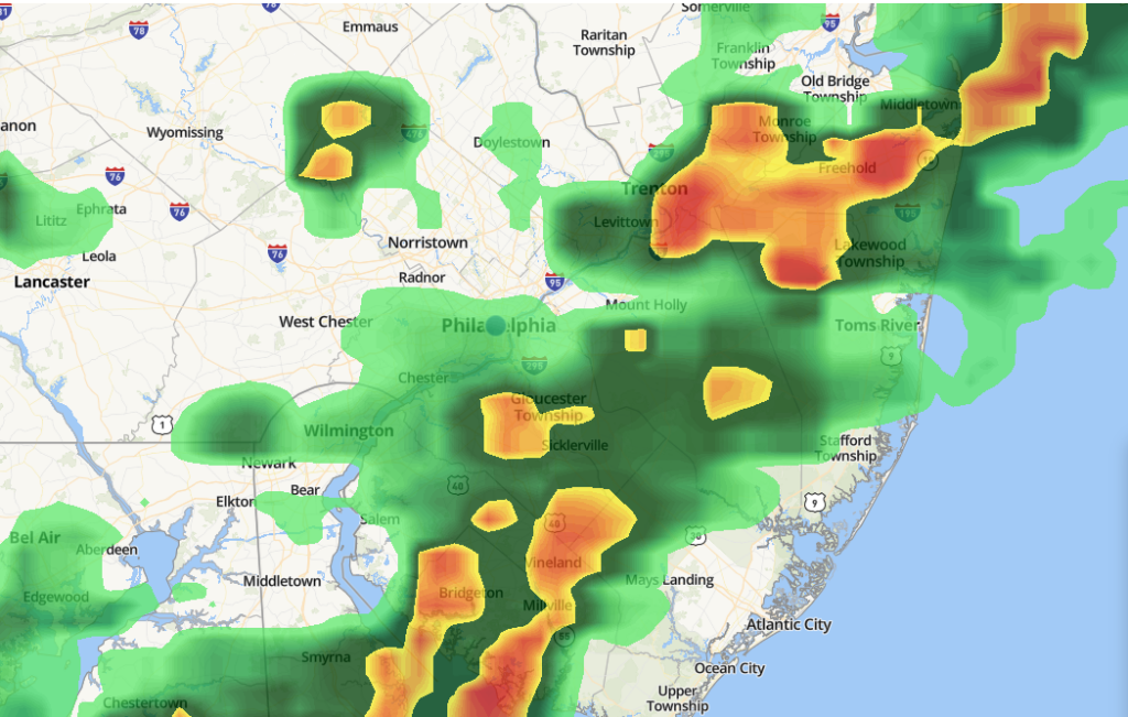 Radar de la tormenta en Filadelfia