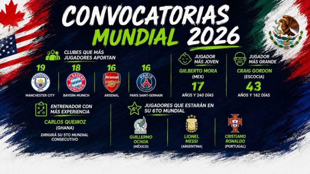 Los datos clave de las listas para el Mundial 2026