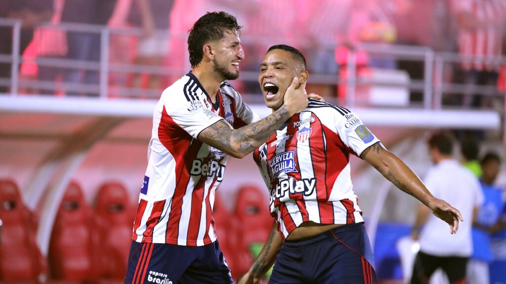 Luis Muriel y Daniel Rivera celebrando