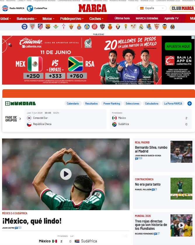 Jiménez, Quiñones y las tres expulsiones: la inauguración del Mundial 2026 acapara las miradas de la prensa mundial