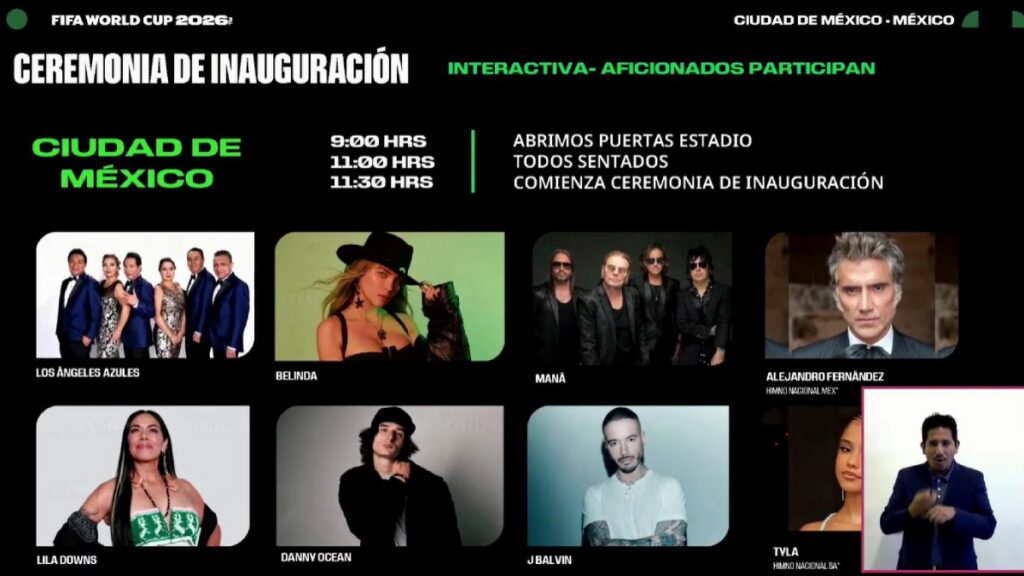 ¿Qué artistas estarán en la inauguración del Mundial 2026?