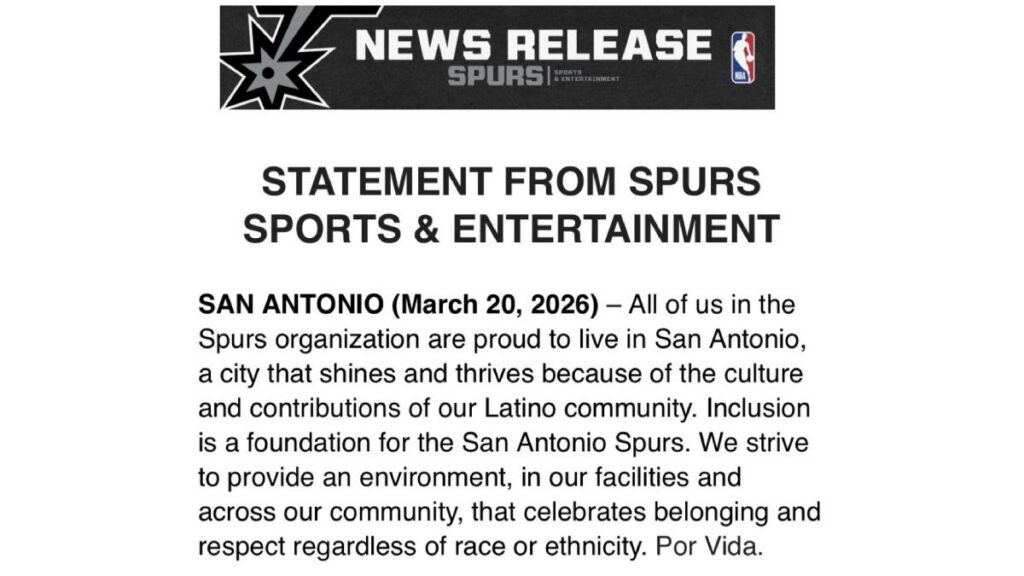 San Antonio Spurs y el comunicado