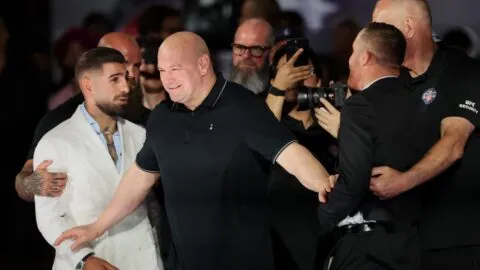 UFC Freedom 250: Topuria y Gaethje elevan la tensión en el careo en el Monumento a Lincoln