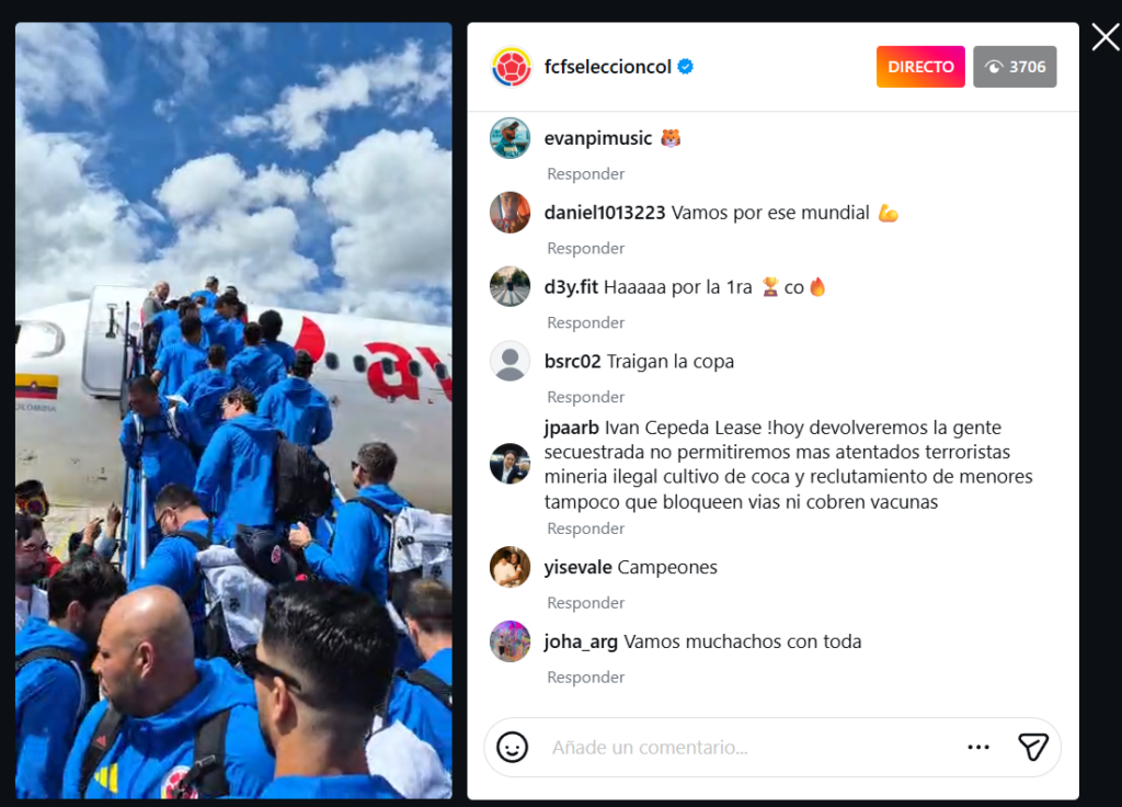 Viaje Selección Colombia