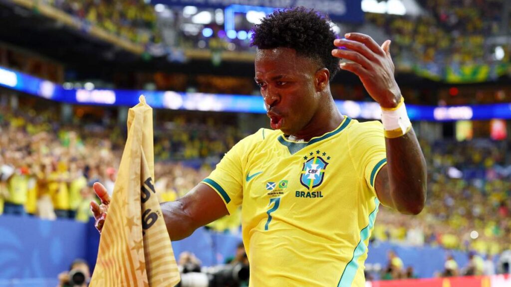 Vinicius Jr anota dos goles en el Escocia 0-3 Brasil