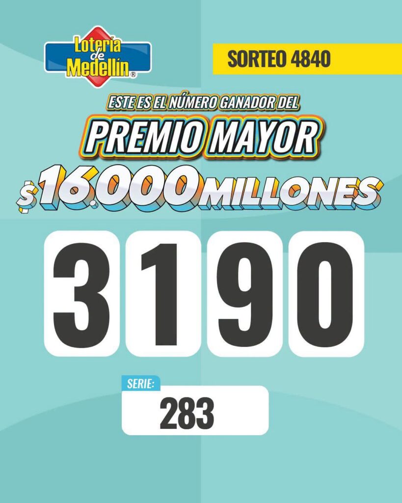 Resultados lotería de Medellín 19 de junio 2026