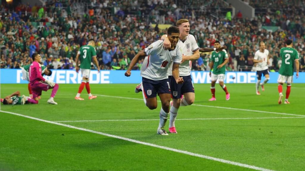 Con un doblete en el primer tiempo de parte de Jude Bellingham, Los Tres Leones eliminan a México de su tercera Copa del Mundo