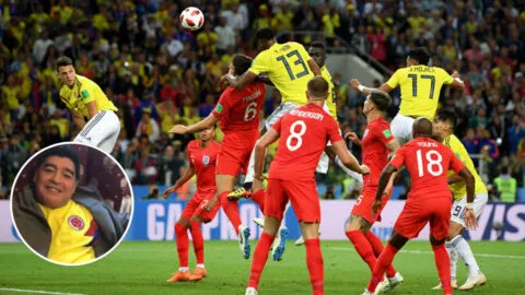 El día que Diego Maradona apoyó a Colombia vs Inglaterra en Rusia 2018