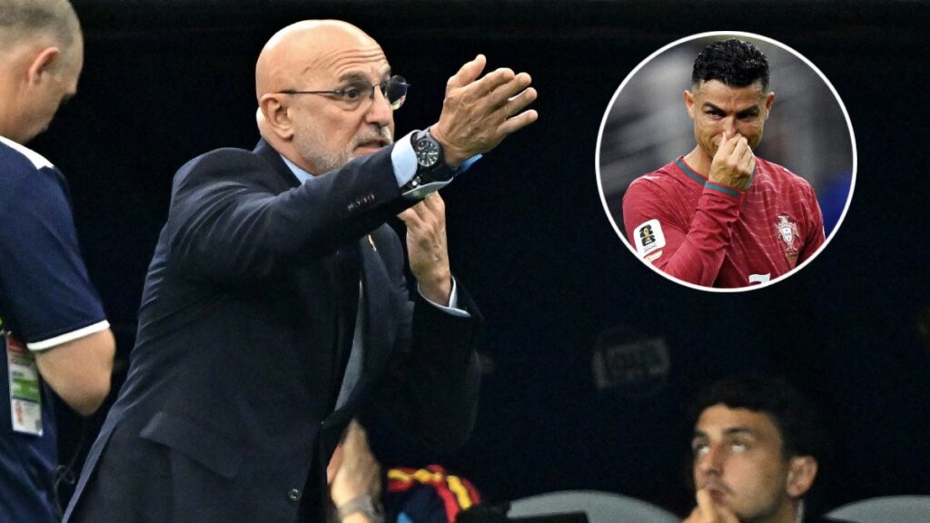 El abrazo de De la Fuente a Cristiano tras su último Mundial.