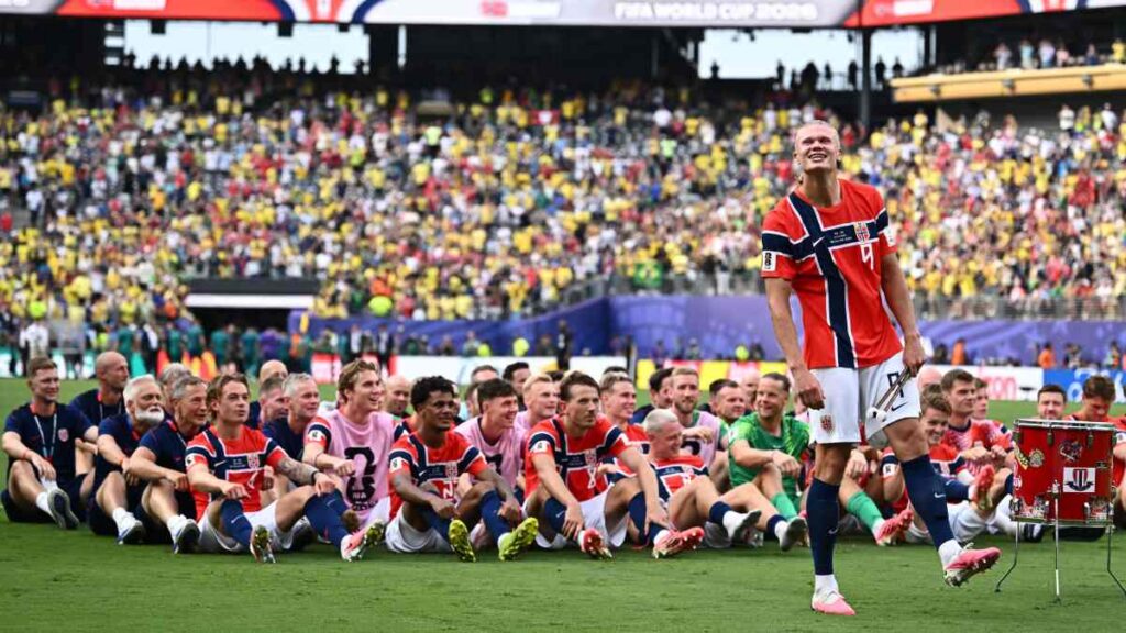 Haaland y su festejo ante Brasil
