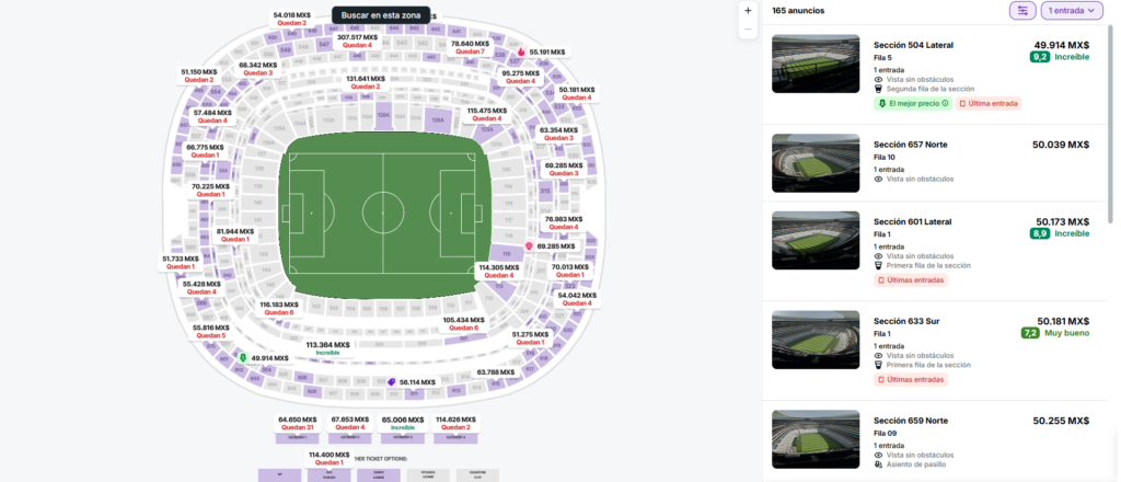 Boletos en Stubhub para el partido de octavos de México