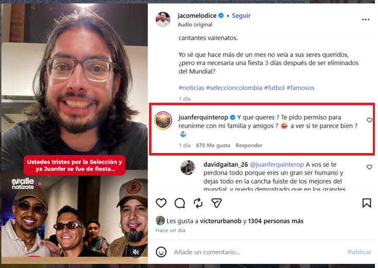 Juan Fernando Quintero Vs Hincha