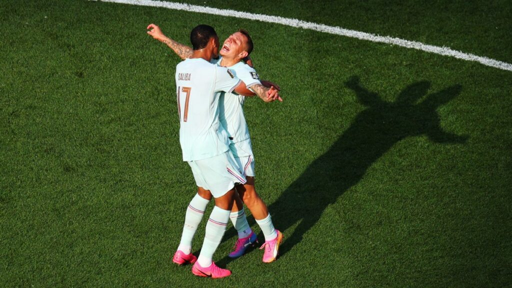 Jugadores de Francia en festejo de gol