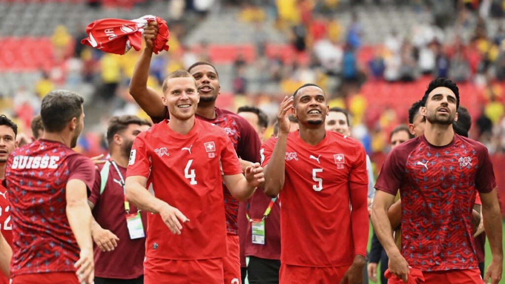 Jugadores de Suiza celebrando