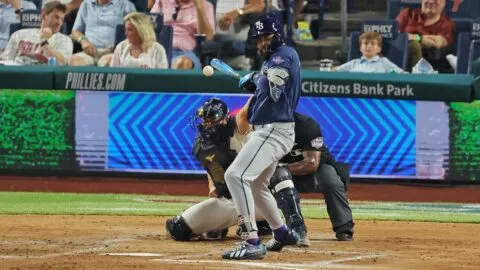 Junior Caminero recibe un pelotazo de 97mph y abandona el Juego de Estrellas