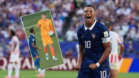 ¡Picante cruce! Kylian Mbappé y Orlando Gill se 'calentaron' tras el final del Paraguay vs Francia