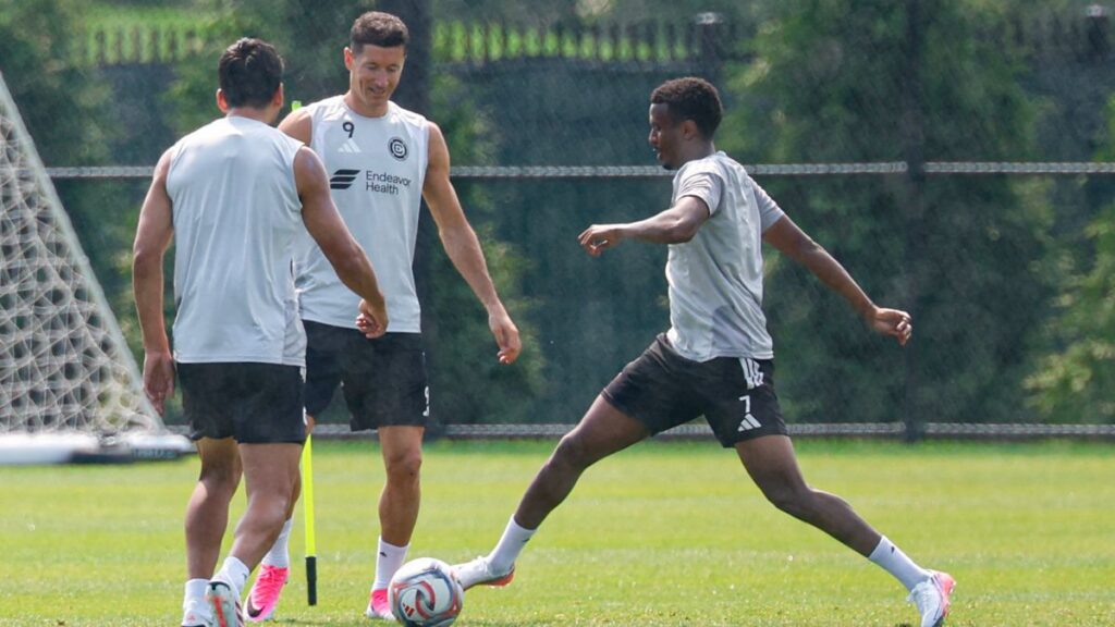 Lewandowski en su primer entrenamiento con el Chicago Fire