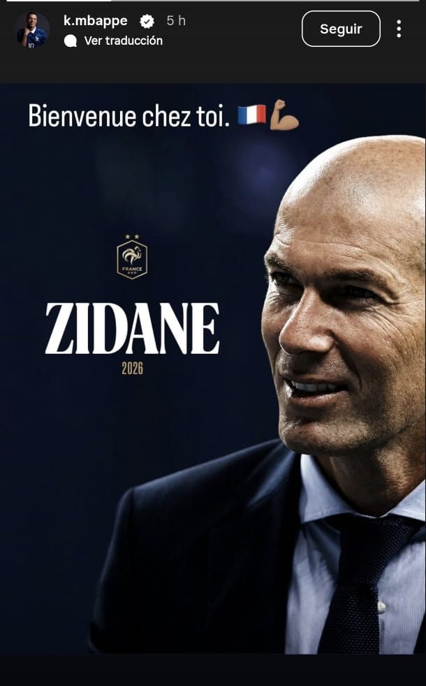 Kylian Mbappé y el mensaje de bienvenida a Zinedine Zidane