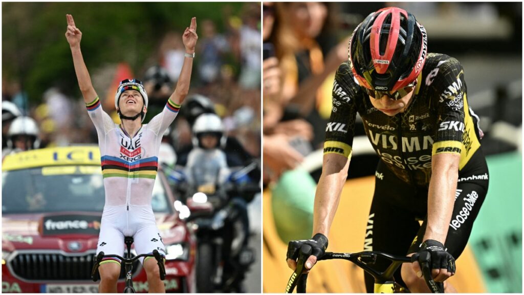 Tadej Pogacar y Jonas Vingegaard, enla etapa 6 del Tour de Francia.