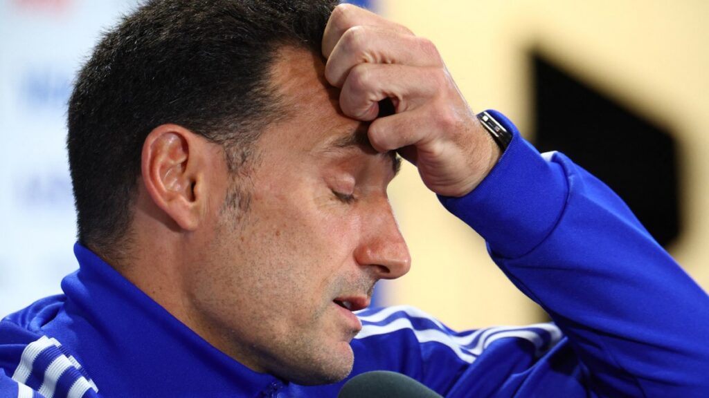 Scaloni en conferencia de prensa