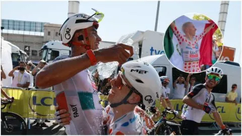 “¡Tadej Pogacar, ya eres mexicano! El ciclista esloveno se une a la fiesta de Isaac del Toro en el Tour de Francia