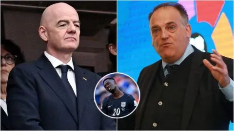 Tebas cuestiona la credibilidad de la FIFA tras el caso Balogun: "Todos guardan un silencio cómplice"